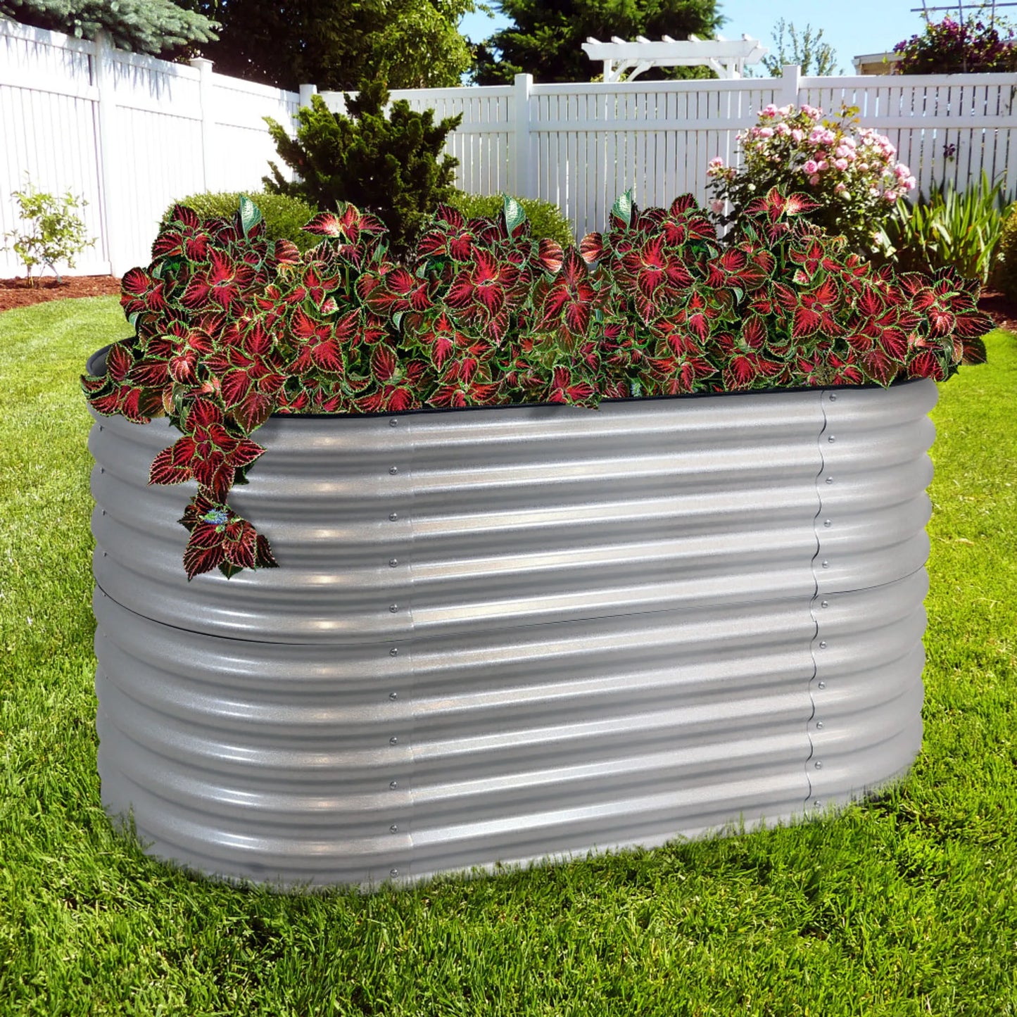 Metal Oval Raised Garden Bed