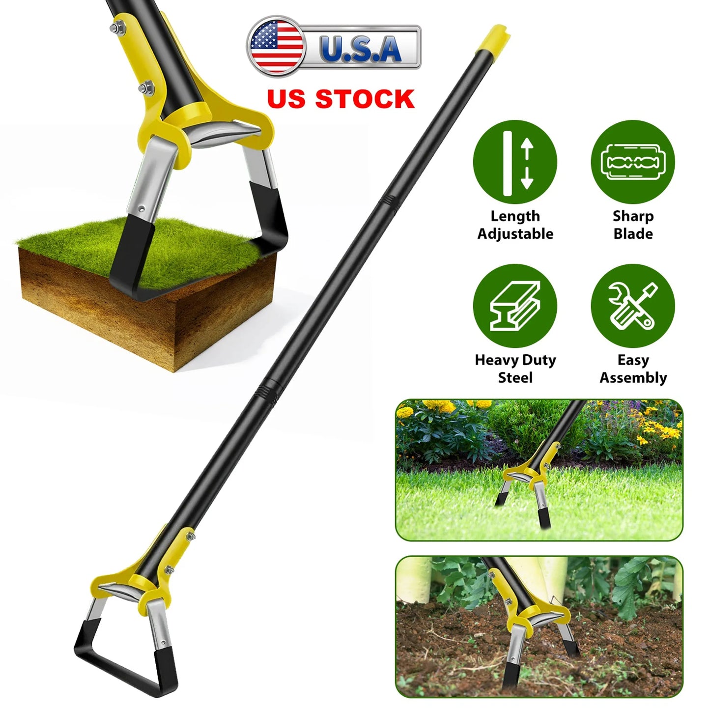 46.06in Adjustable Garden Hoe Handheld
