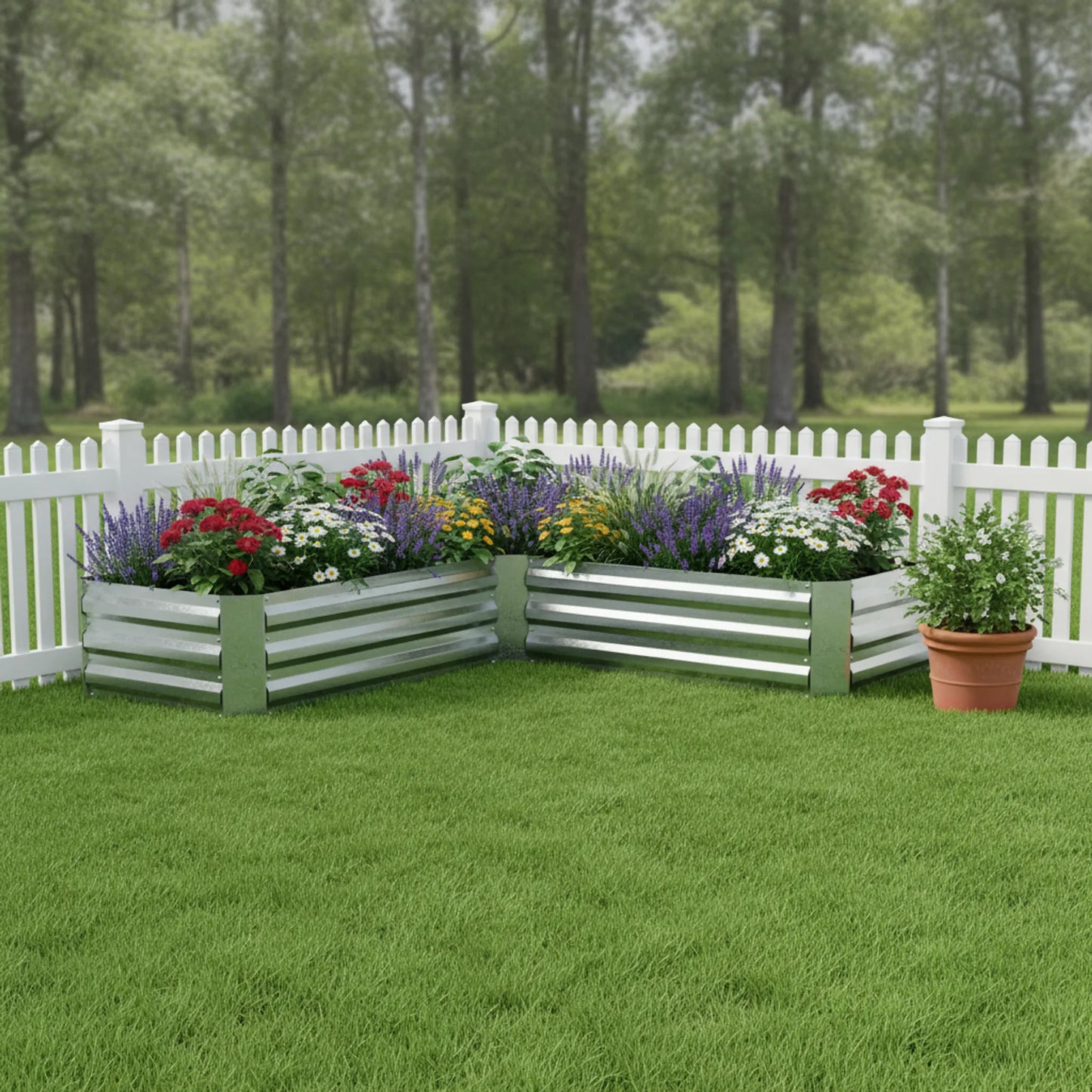 Steel L Shape Raised Garden Bed