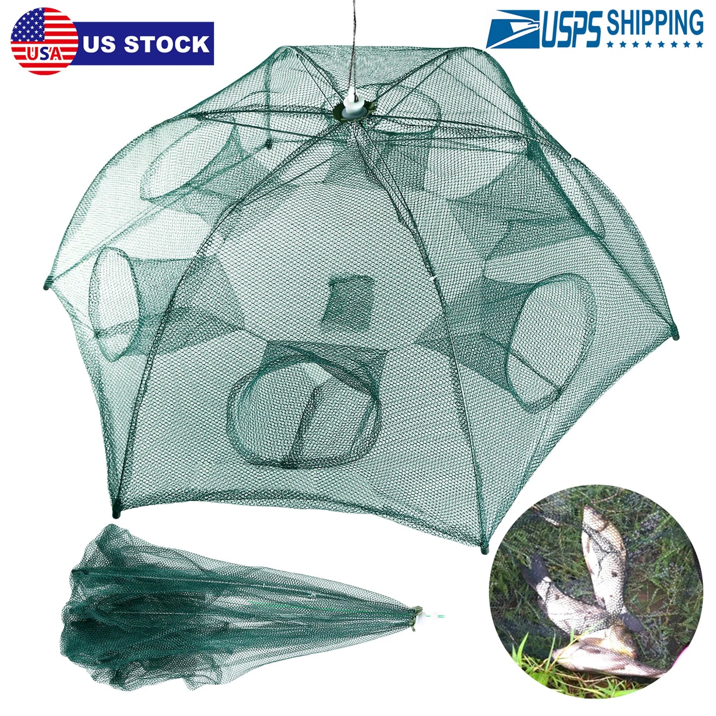 Fishing Trap Net Portable Folded Fishing Bait Trap
