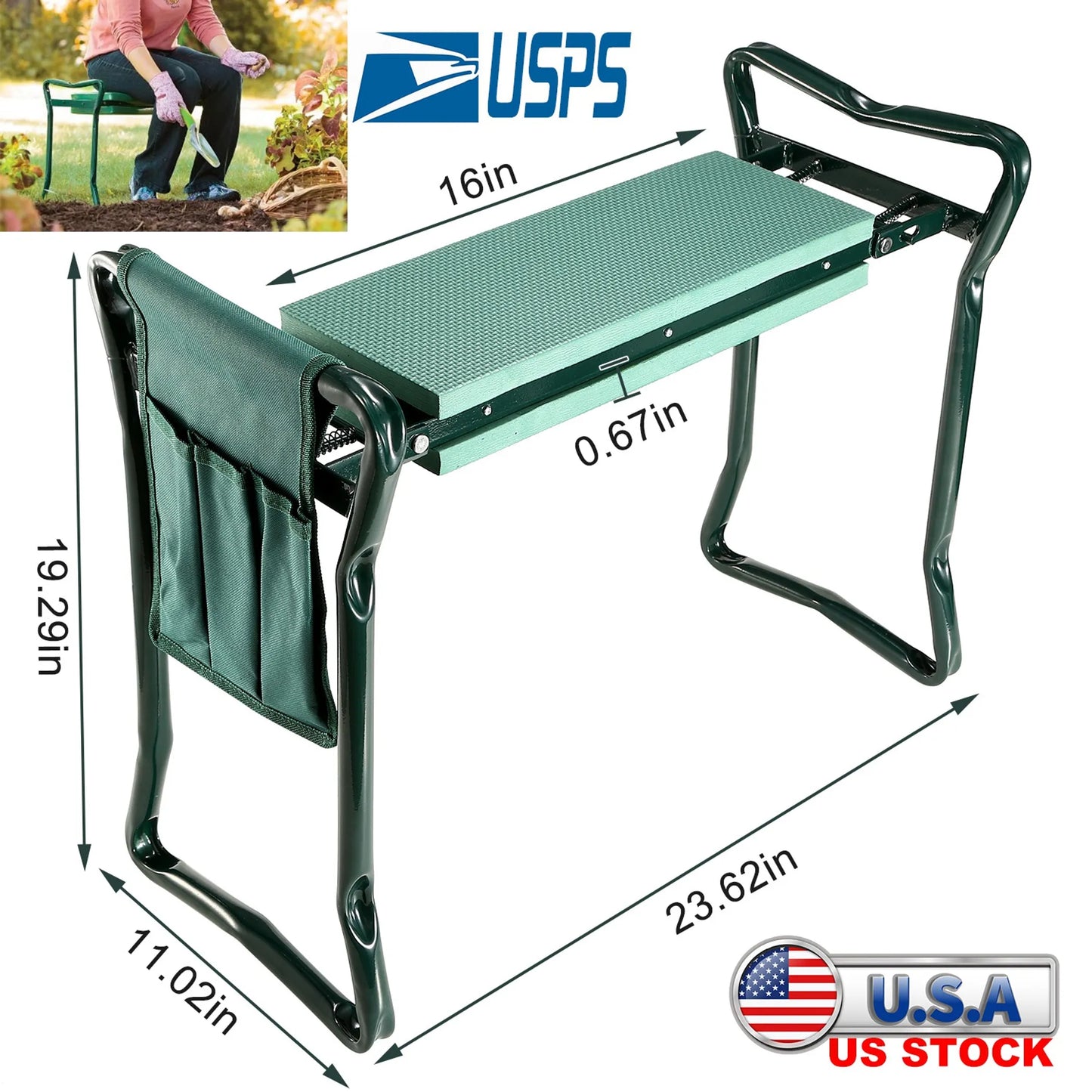 Foldable Garden Kneeler Seat