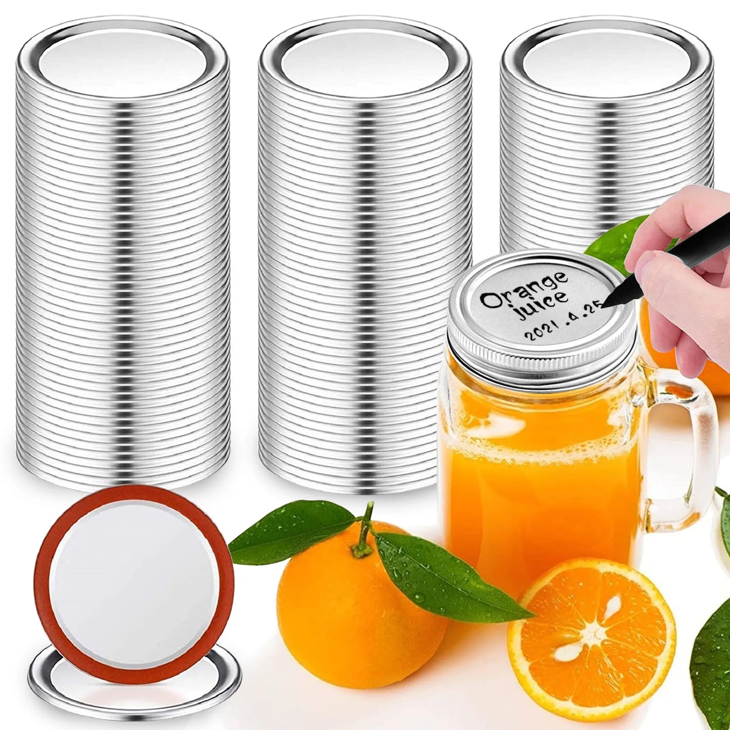 100 Pcs Regular Mouth Canning