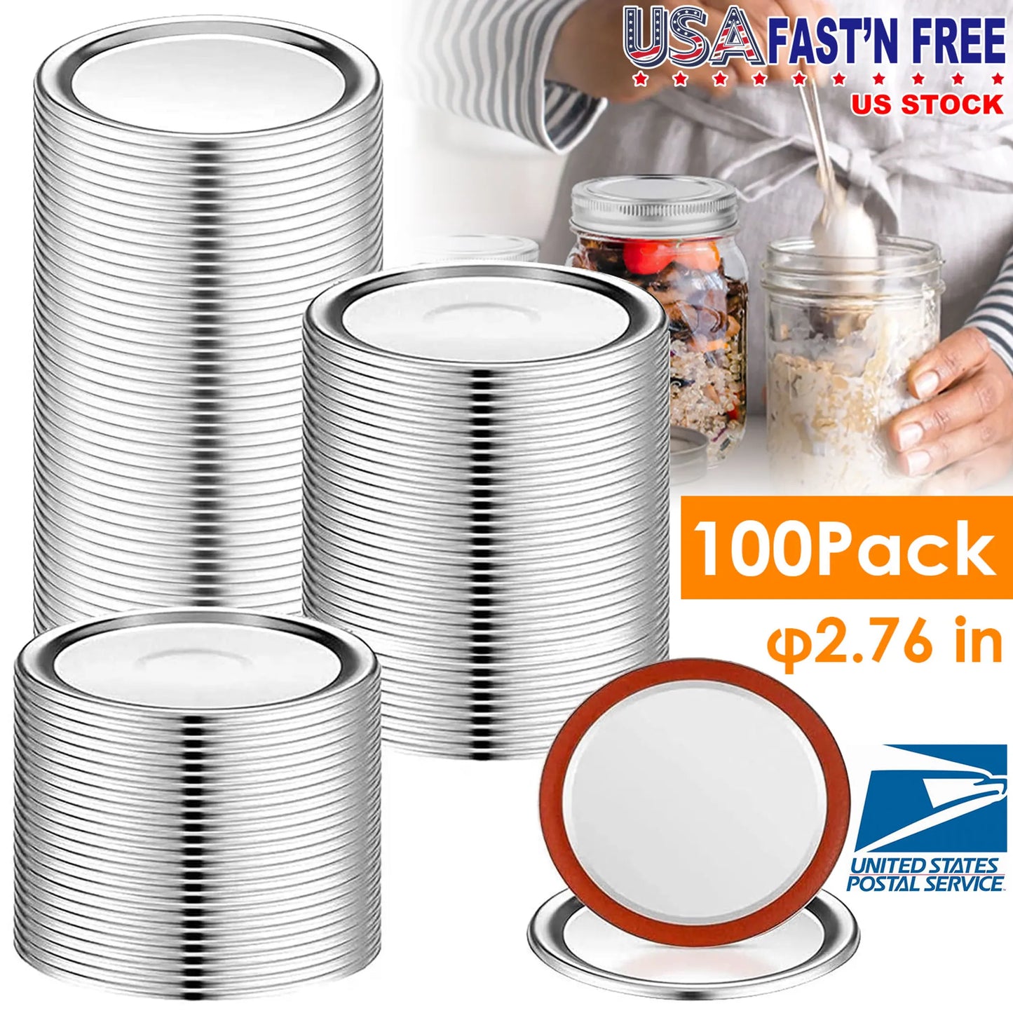 100 Pcs Regular Mouth Canning