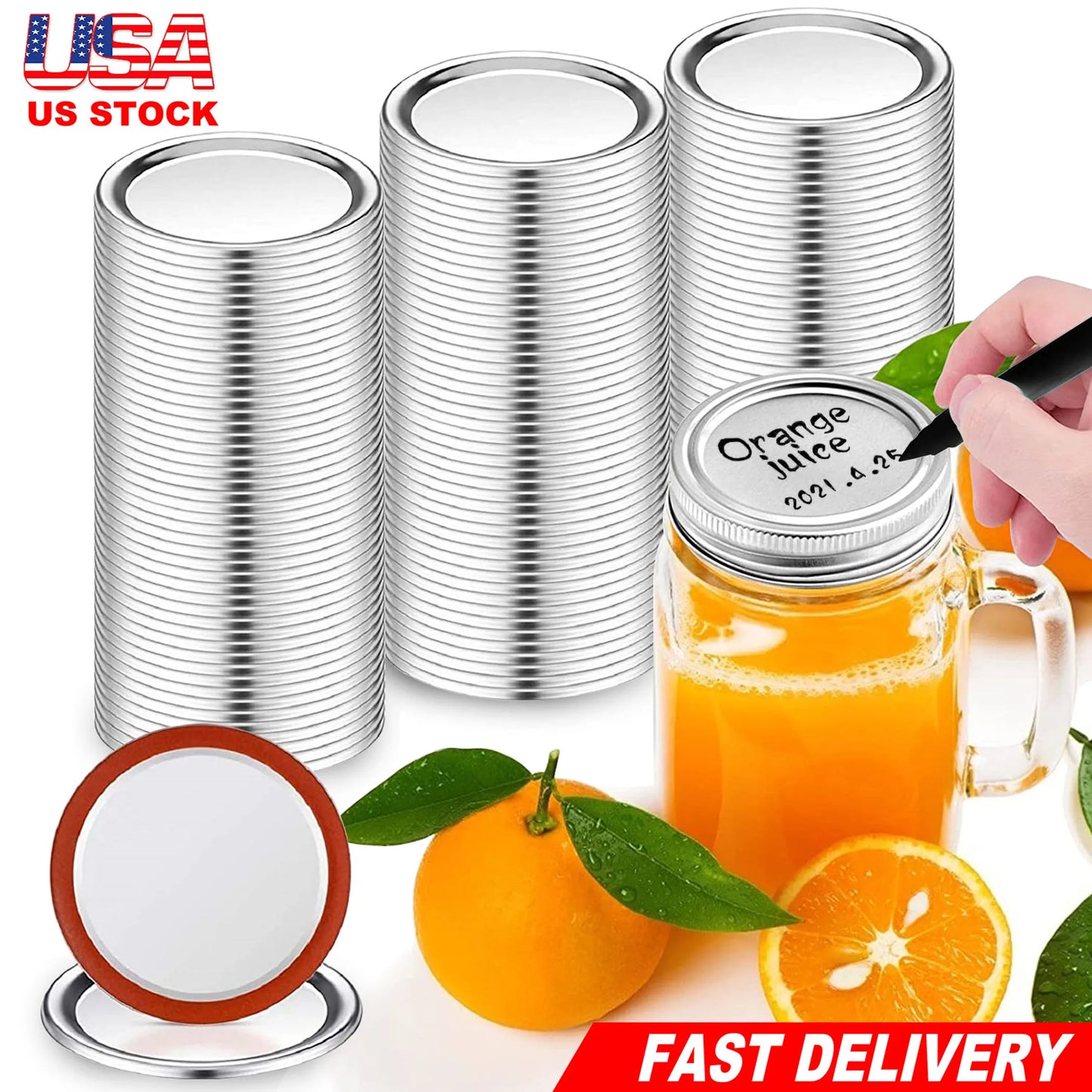 100 Pcs Regular Mouth Canning