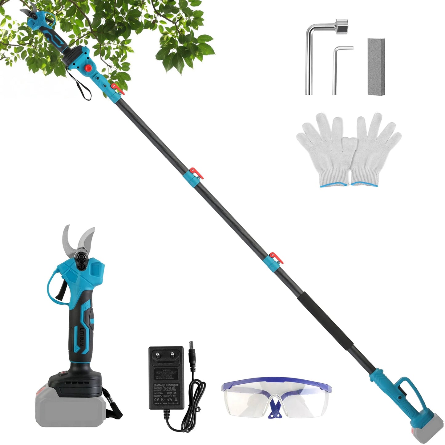 2-In-1 Electric Pruning Shear with Extension Pole