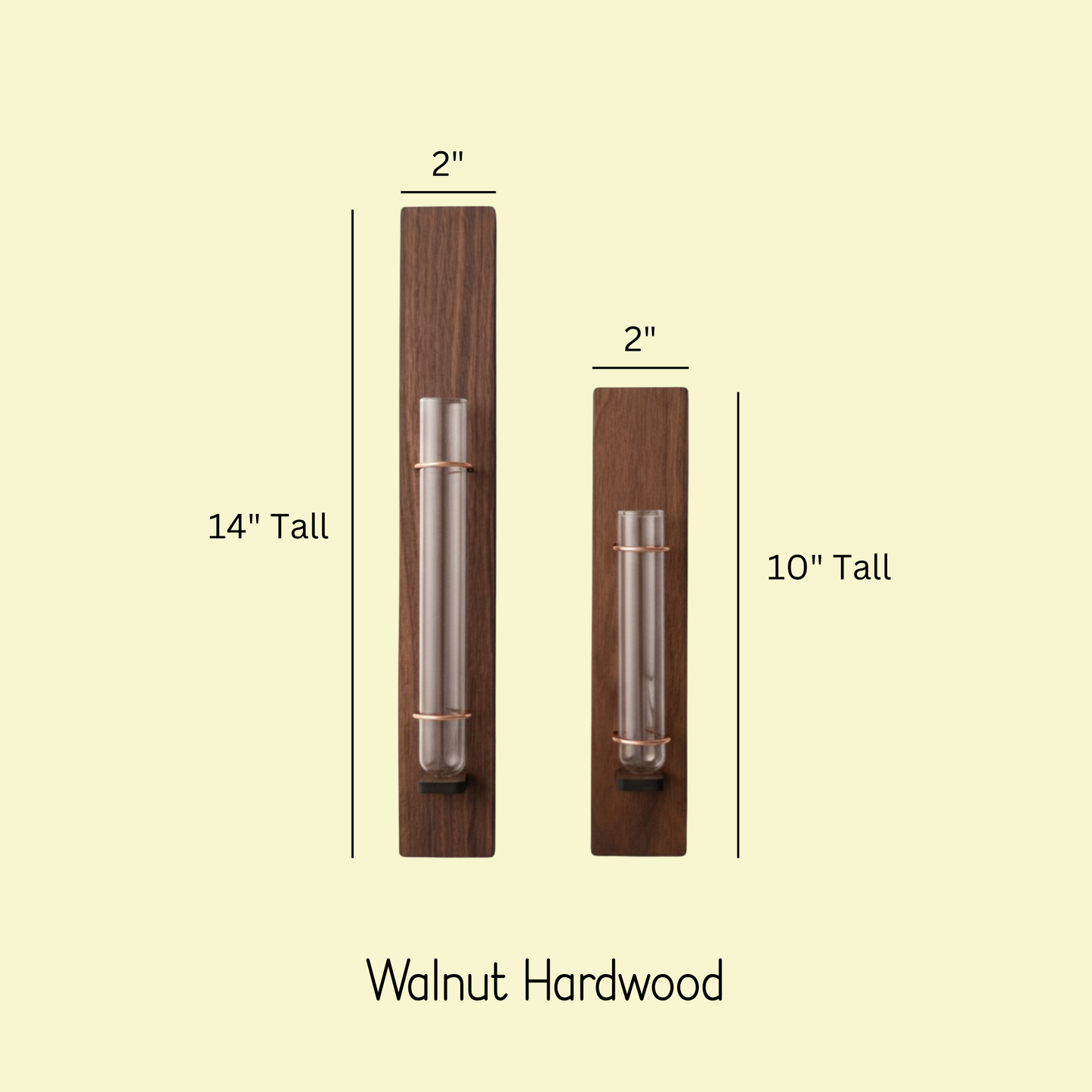 Wall Propagation Vase | Walnut Accent Decor Planters