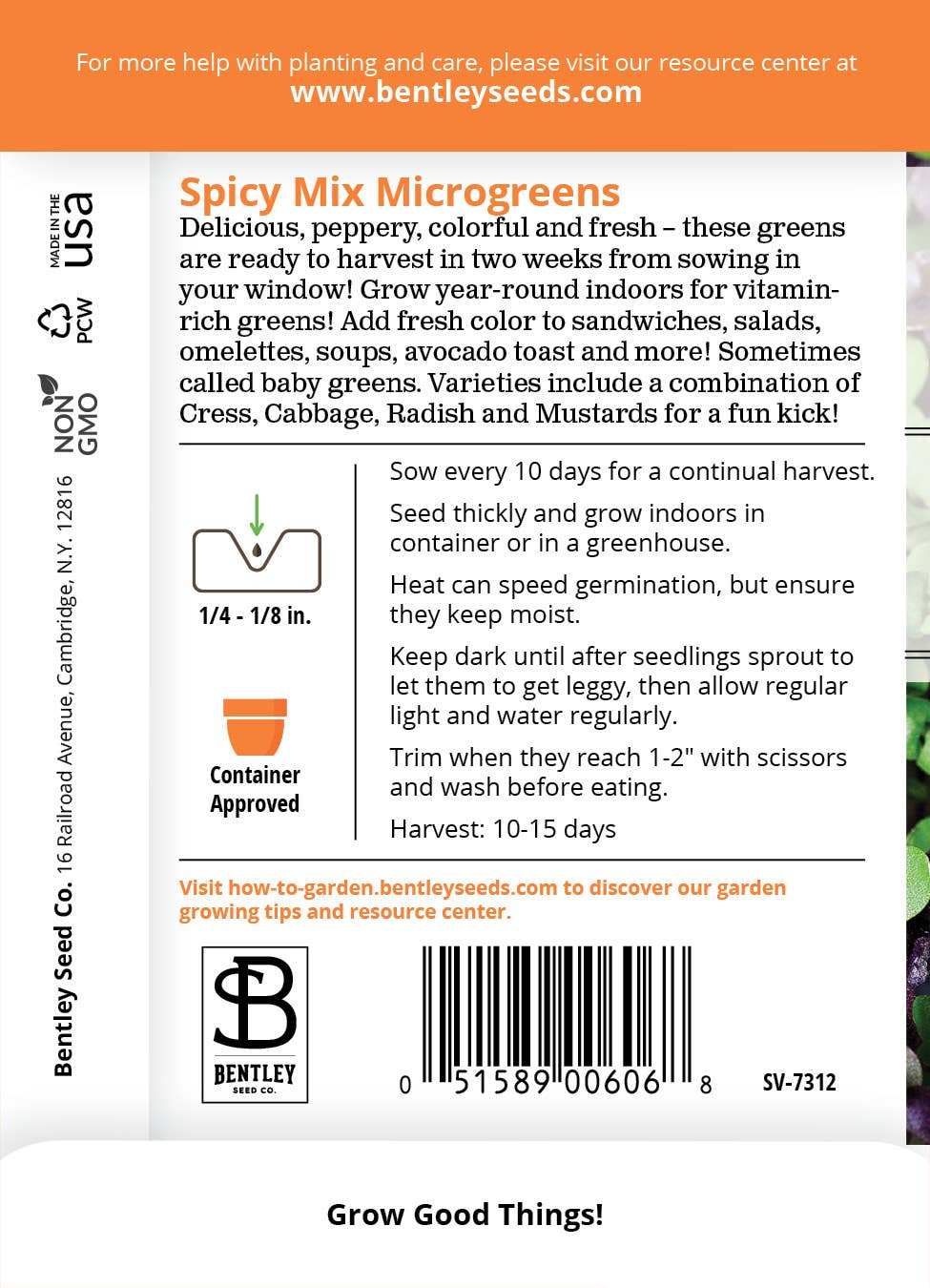 Microgreens, Spicy Mix Seed Packets