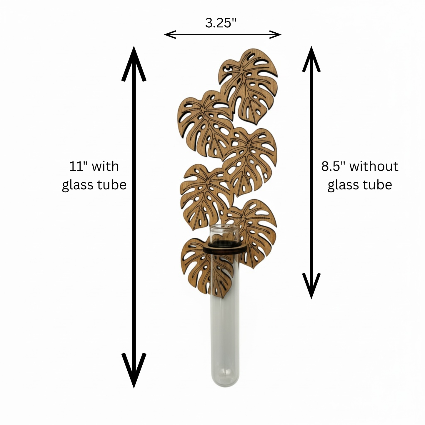 Propagation Vase, Wood Monstera Wall Hanging Propagation