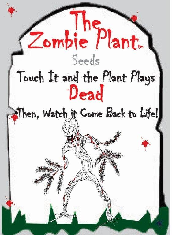 Zombie Plant seed packets -"PLAYS DEAD" when you Touch It!