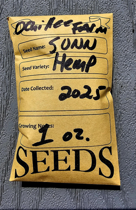 Sunn Hemp Seeds (Crotalaria juncea) - 1 oz, Non-GMO, Chemical-Free - Ochillee Farm