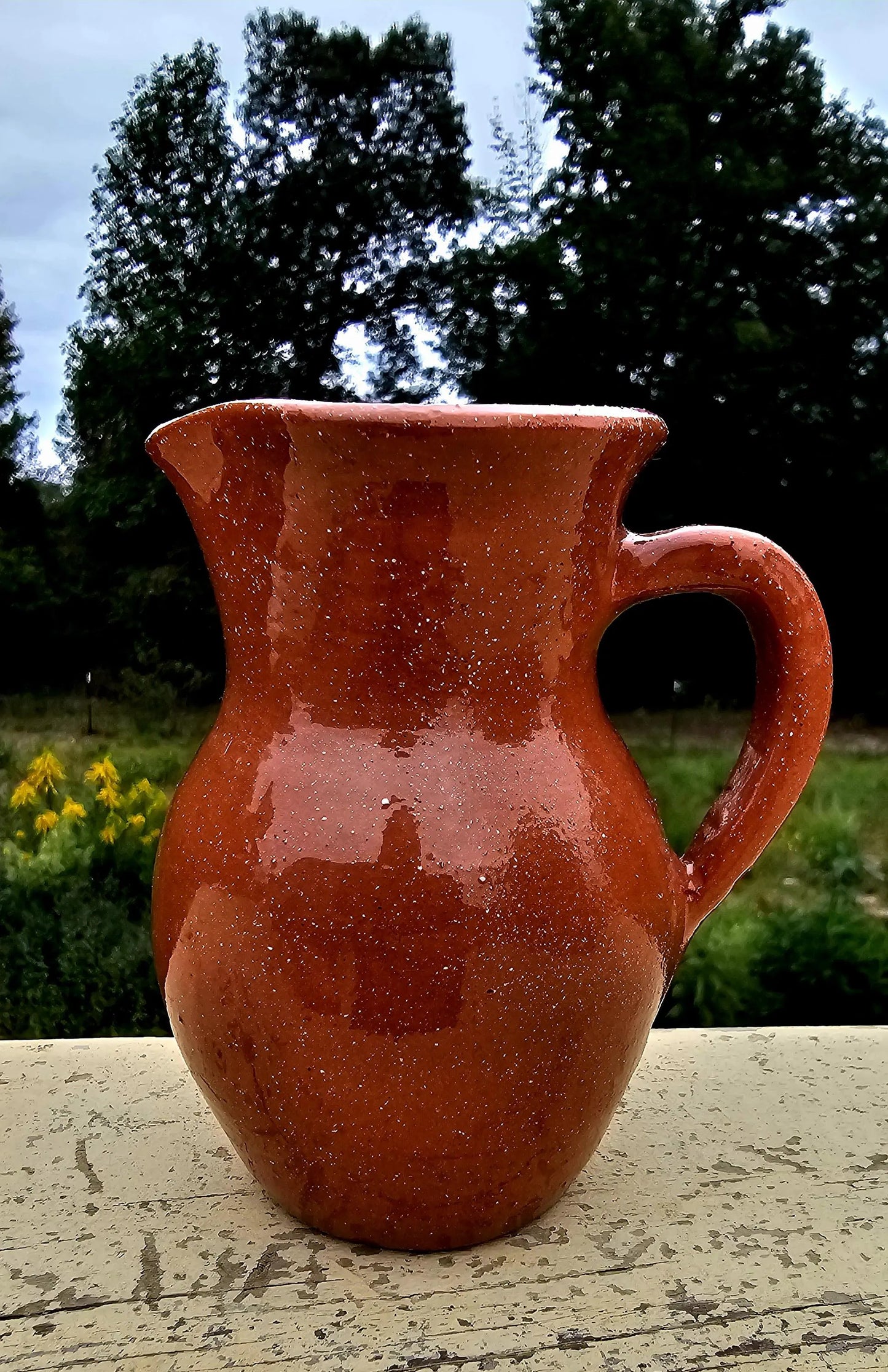 Handmade Puerto Rican Clay Pour-Over Coffee Maker with Cotton Filter