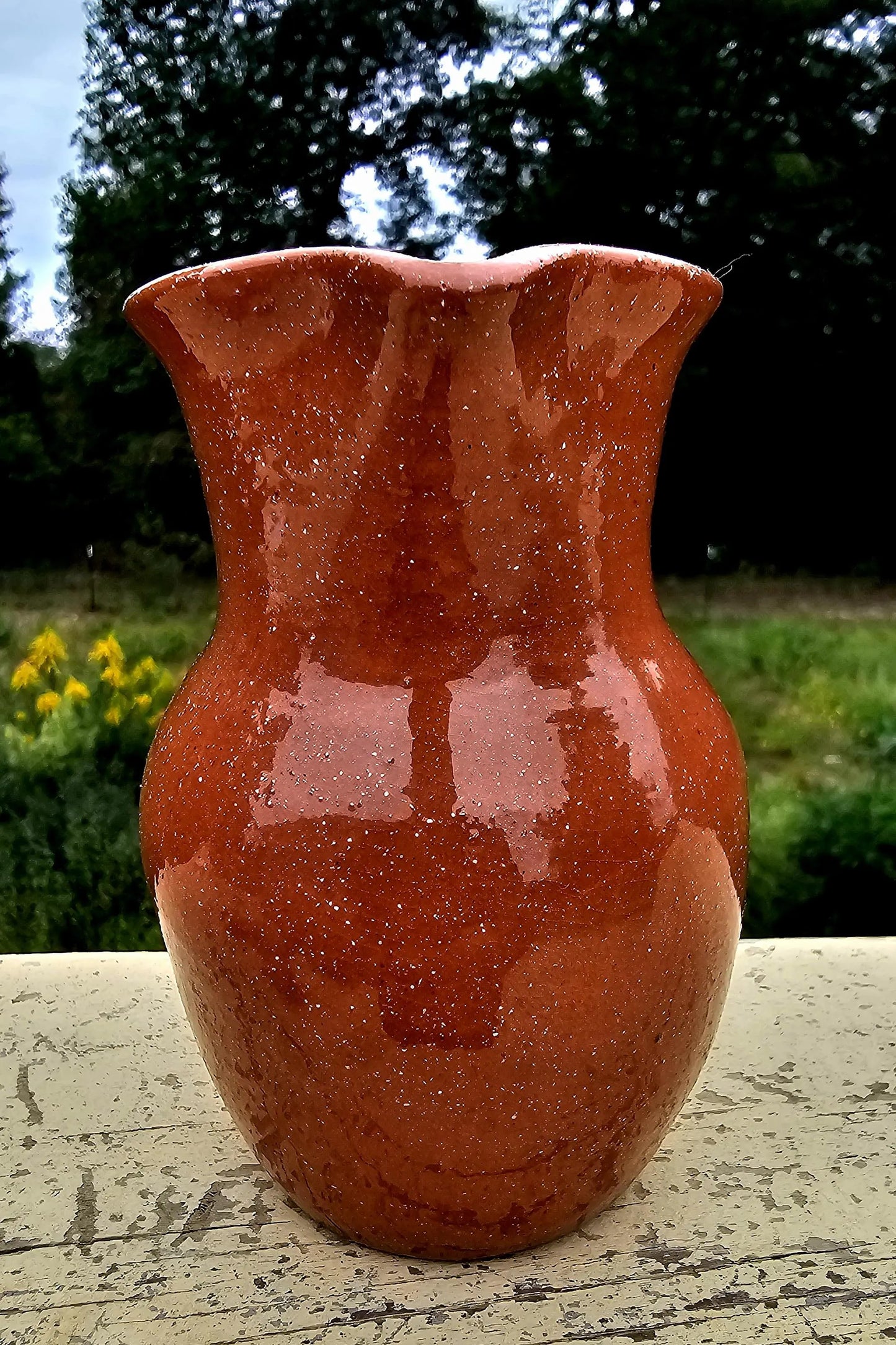 Handmade Puerto Rican Clay Pour-Over Coffee Maker with Cotton Filter