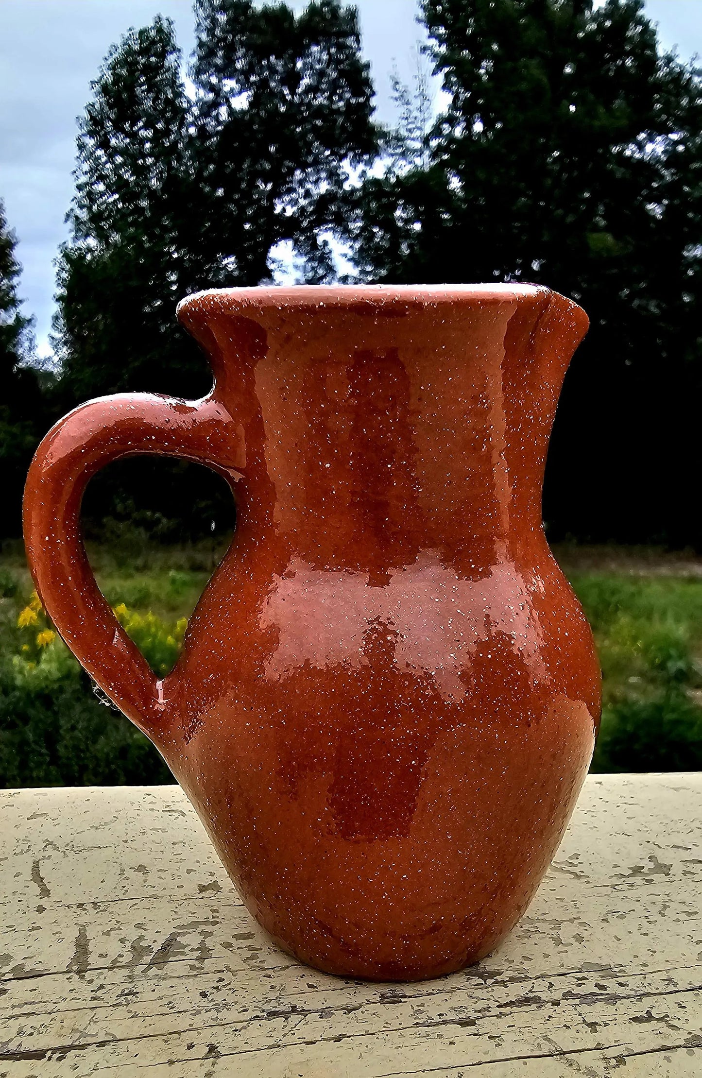 Handmade Puerto Rican Clay Pour-Over Coffee Maker with Cotton Filter