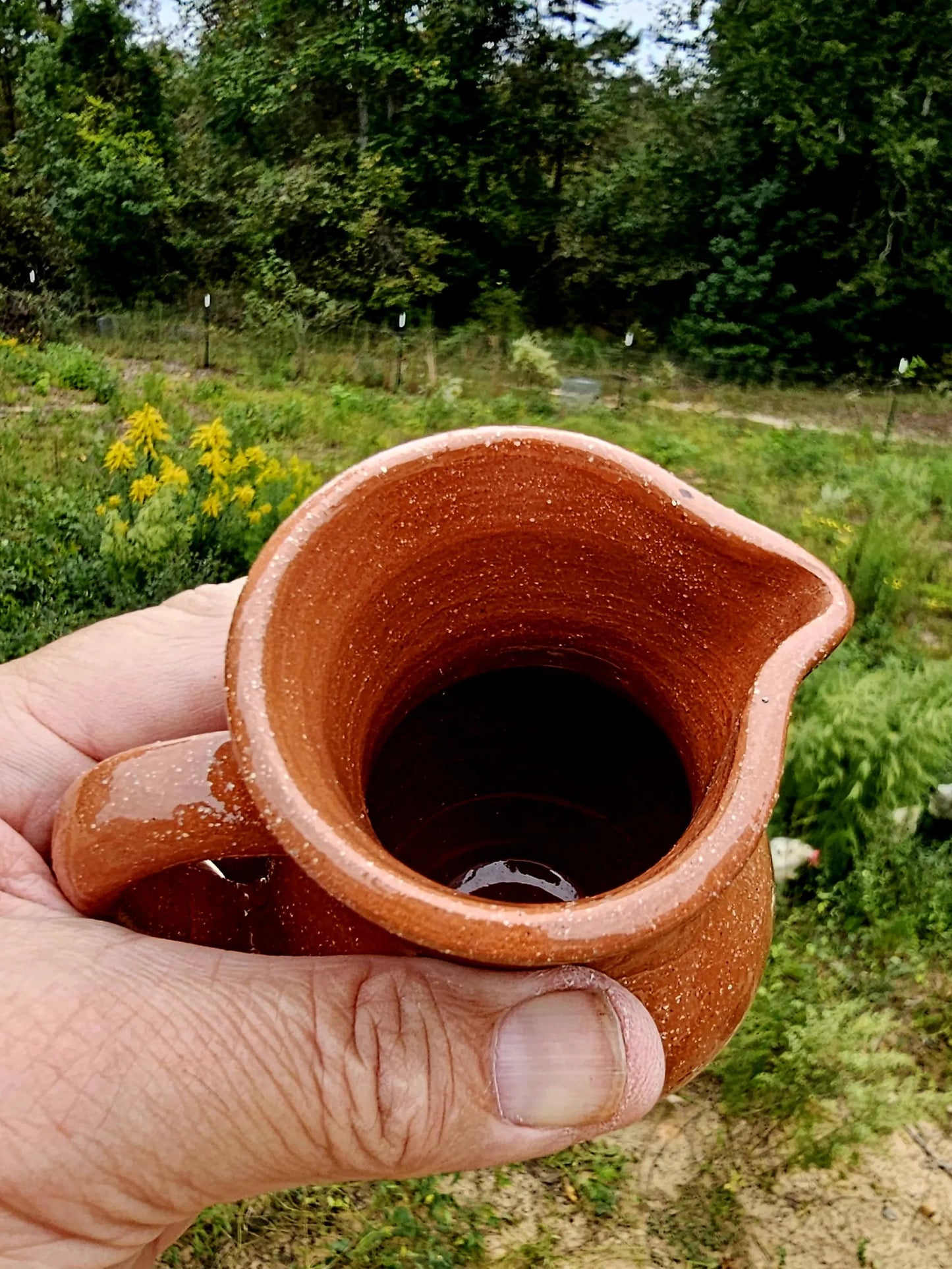 Handmade Puerto Rican Clay Pour-Over Coffee Maker with Cotton Filter