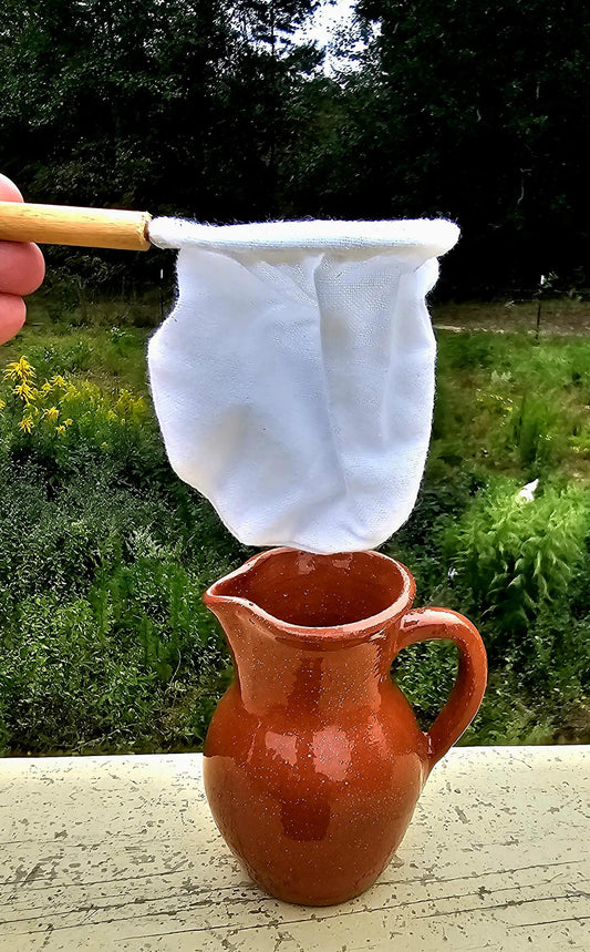 Handmade Puerto Rican Clay Pour-Over Coffee Maker with Cotton Filter