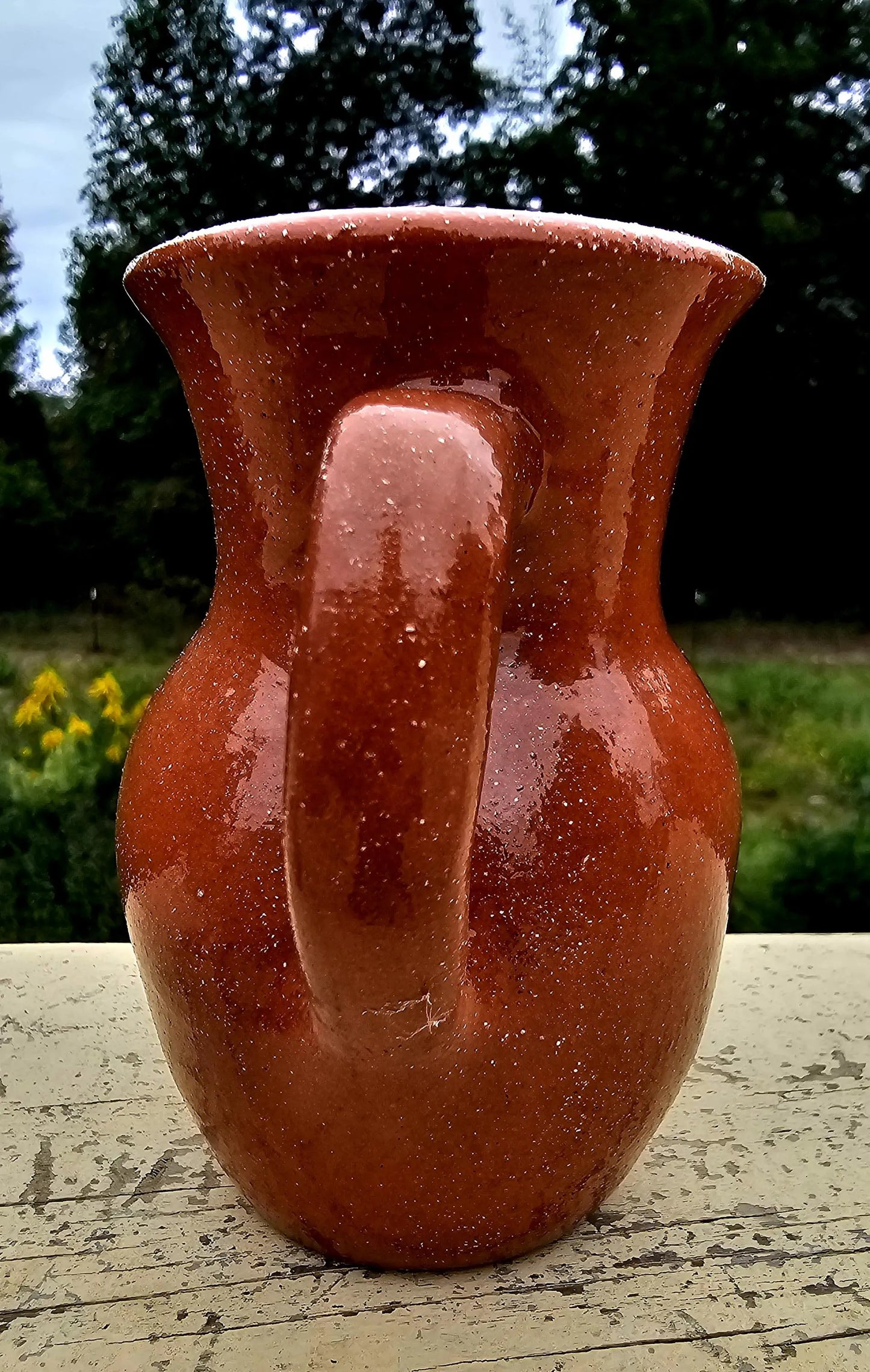 Handmade Puerto Rican Clay Pour-Over Coffee Maker with Cotton Filter