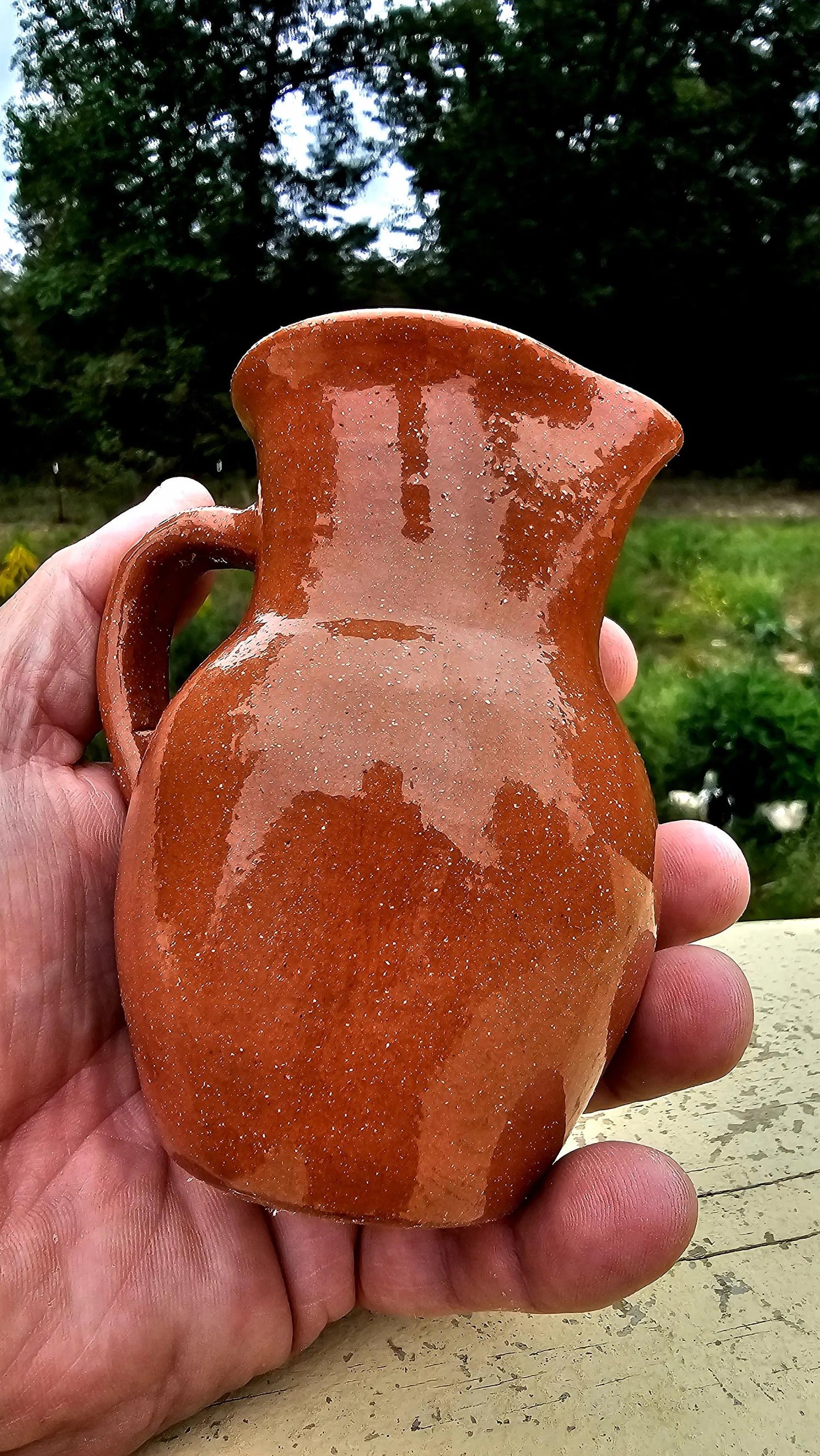 Handmade Puerto Rican Clay Pour-Over Coffee Maker with Cotton Filter