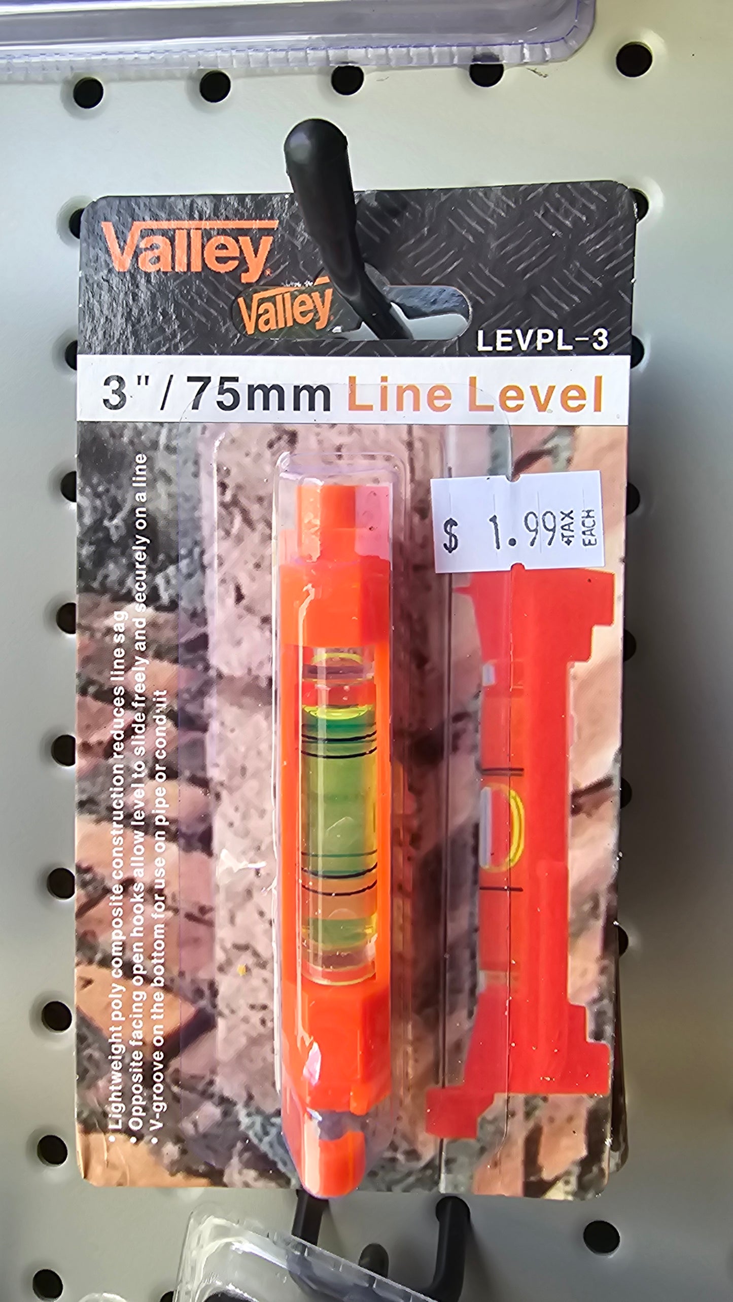 Valley Tools 3" Line Level - LEVPL-3