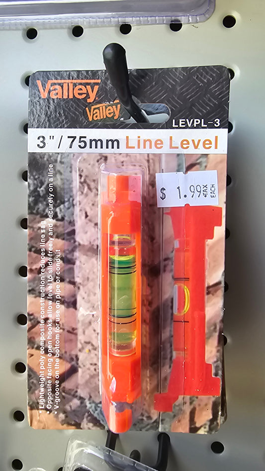 Valley Tools 3" Line Level - LEVPL-3